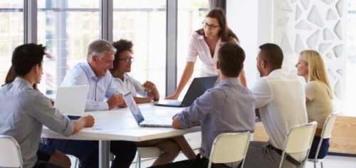 diverse group of people having a meeting