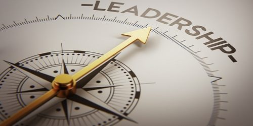 compass with the word leadership
